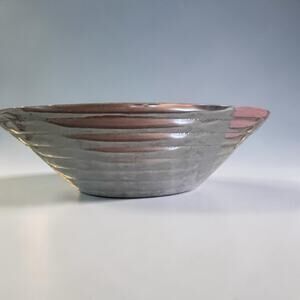 Vtg. Large Beehive Metal Salad Serving Bowl Stepped French Farmhouse Decorative